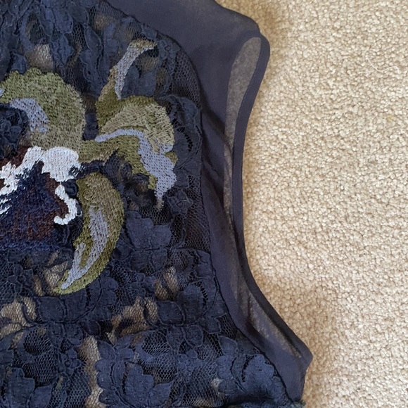 NWT All Saints Anya navy lace embroidered top 4 - Picture 6 of 13